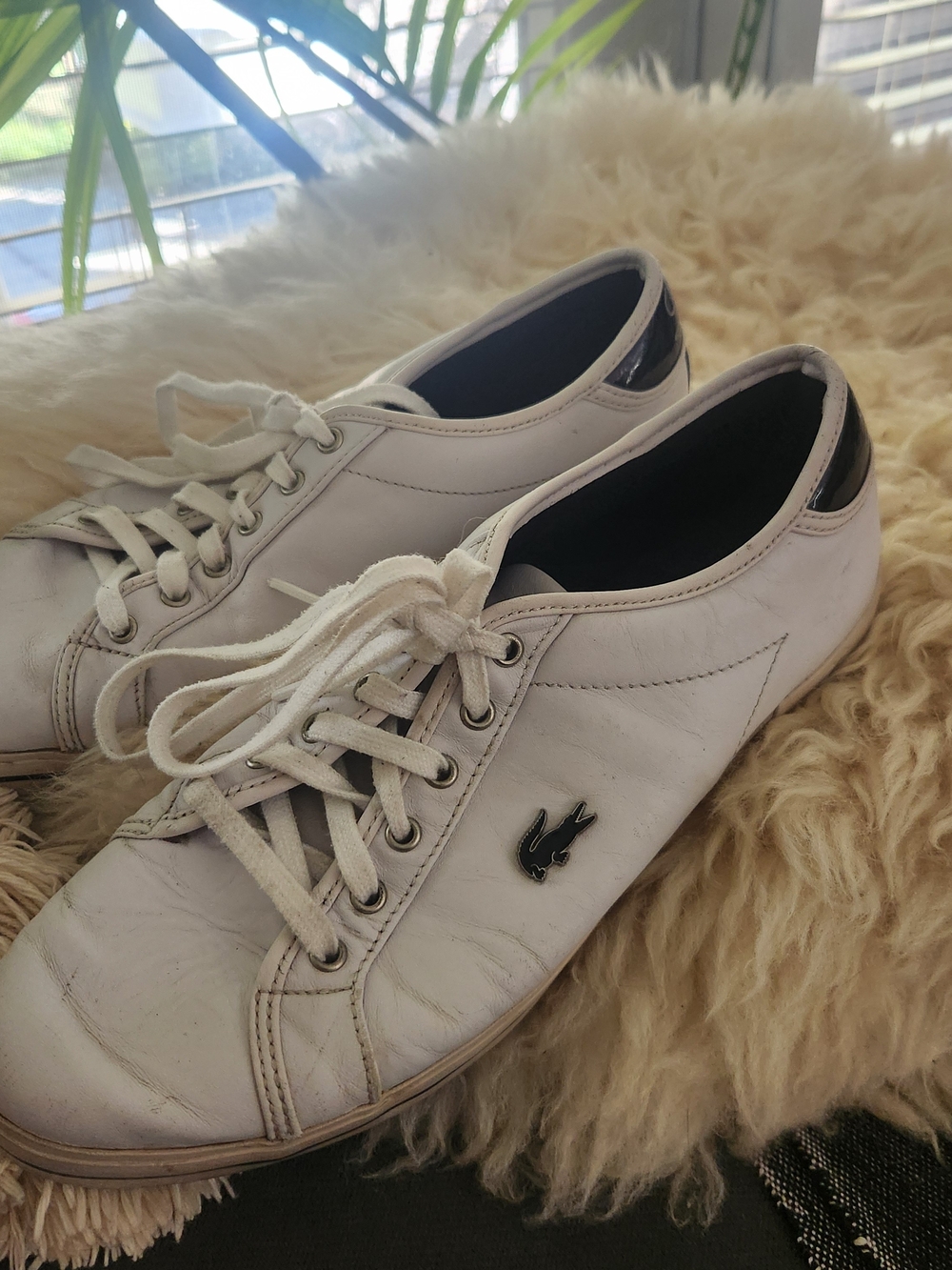 Lacoste Men's White Low-Top Leather Sneakers